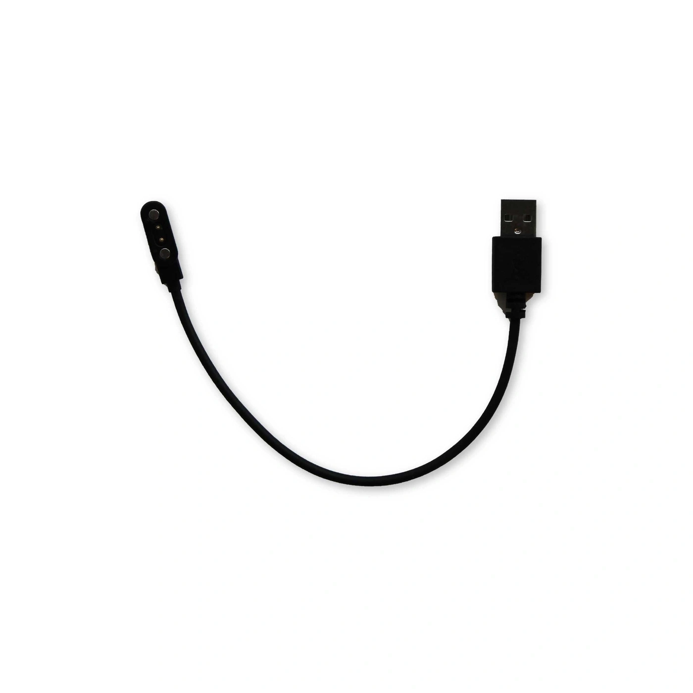 Un cable de carga USB negro para un dispositivo vestible.