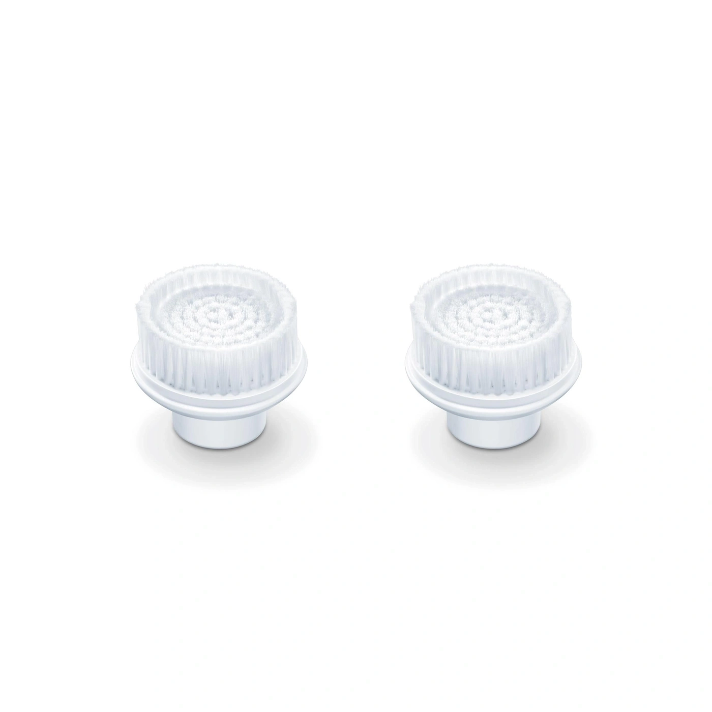 Dos cabezales de cepillo blancos para limpieza facial