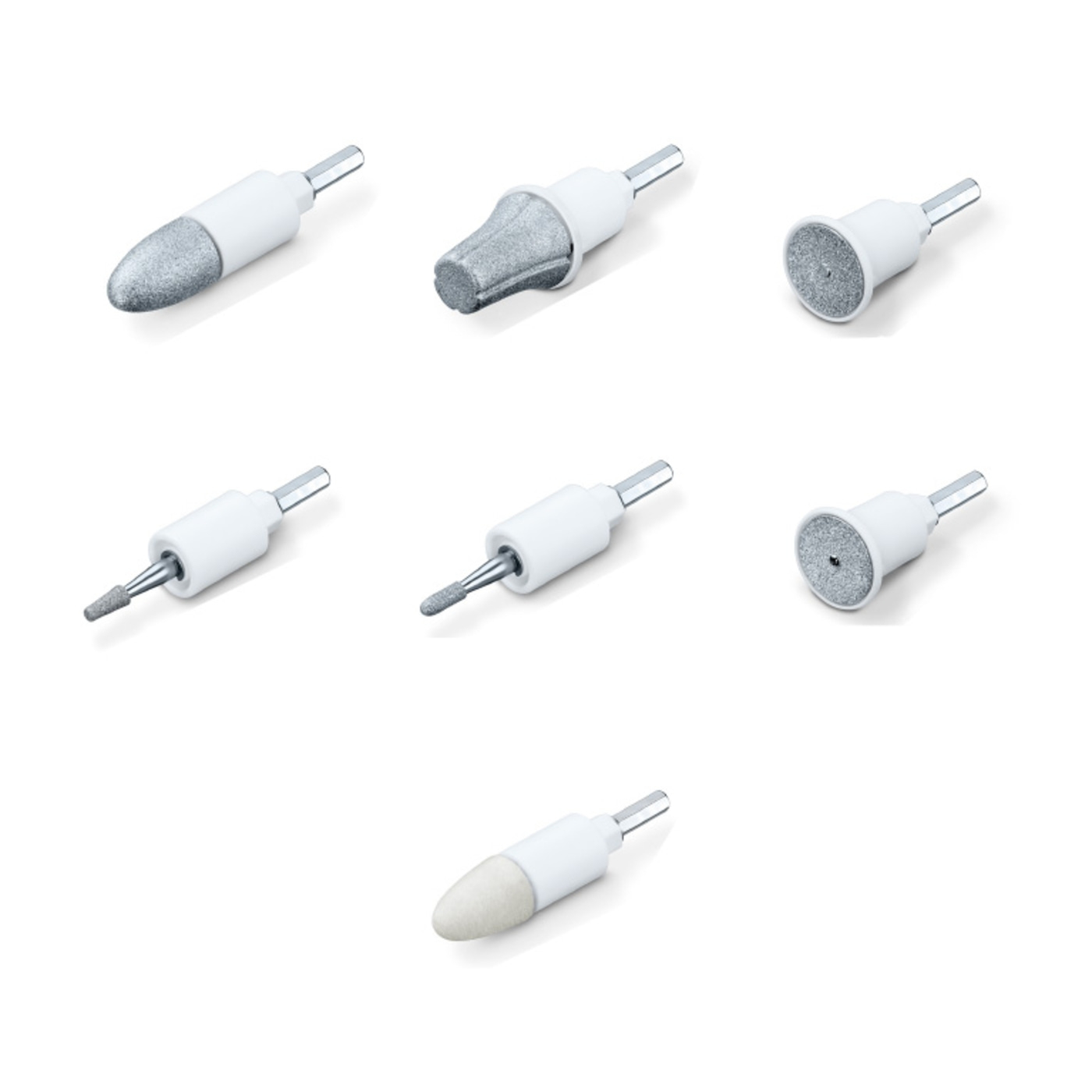 Accesorios blancos para el cuidado de las uñas, varias formas, para manicura y pedicura