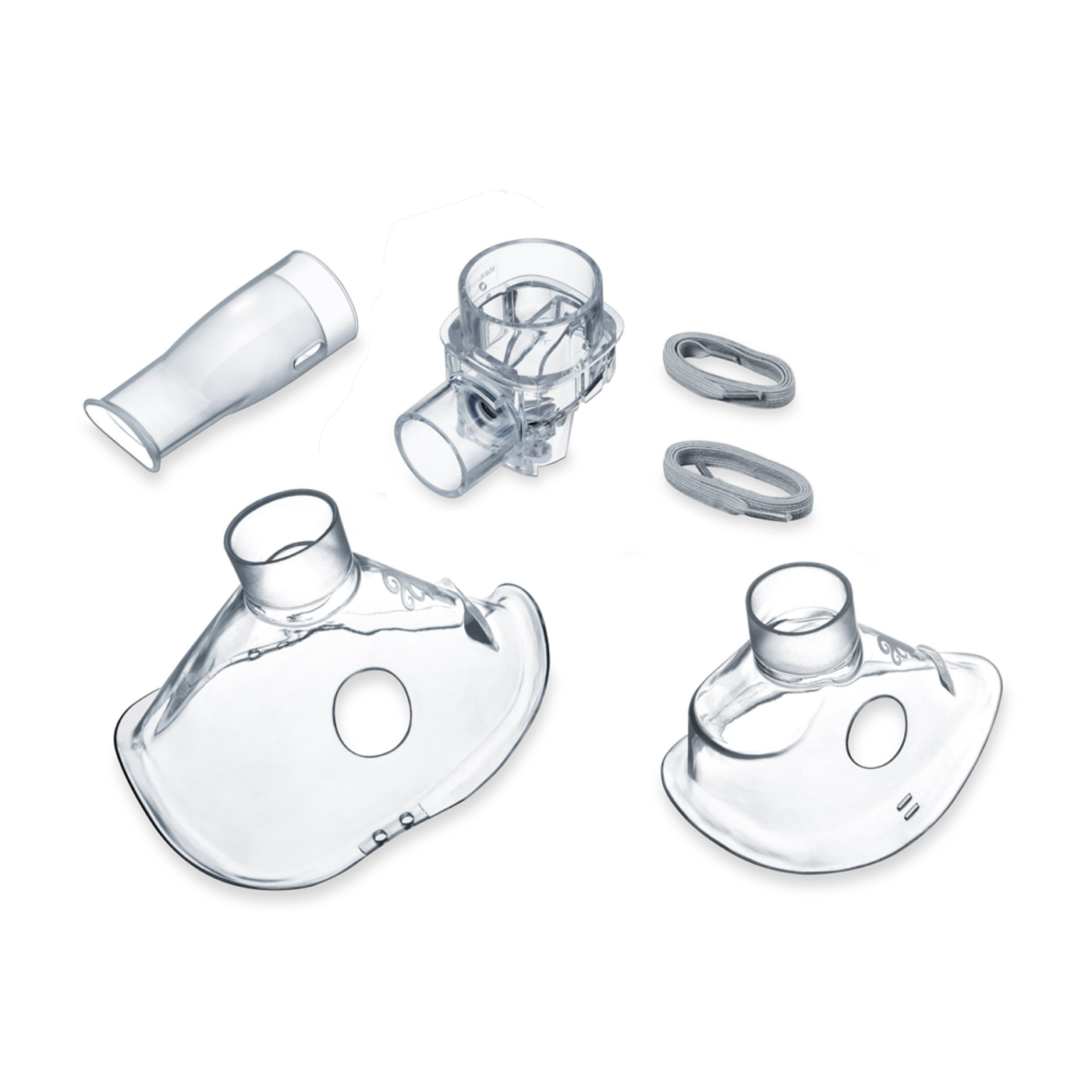 Equipo médico: máscaras, boquilla, conectores y accesorios.