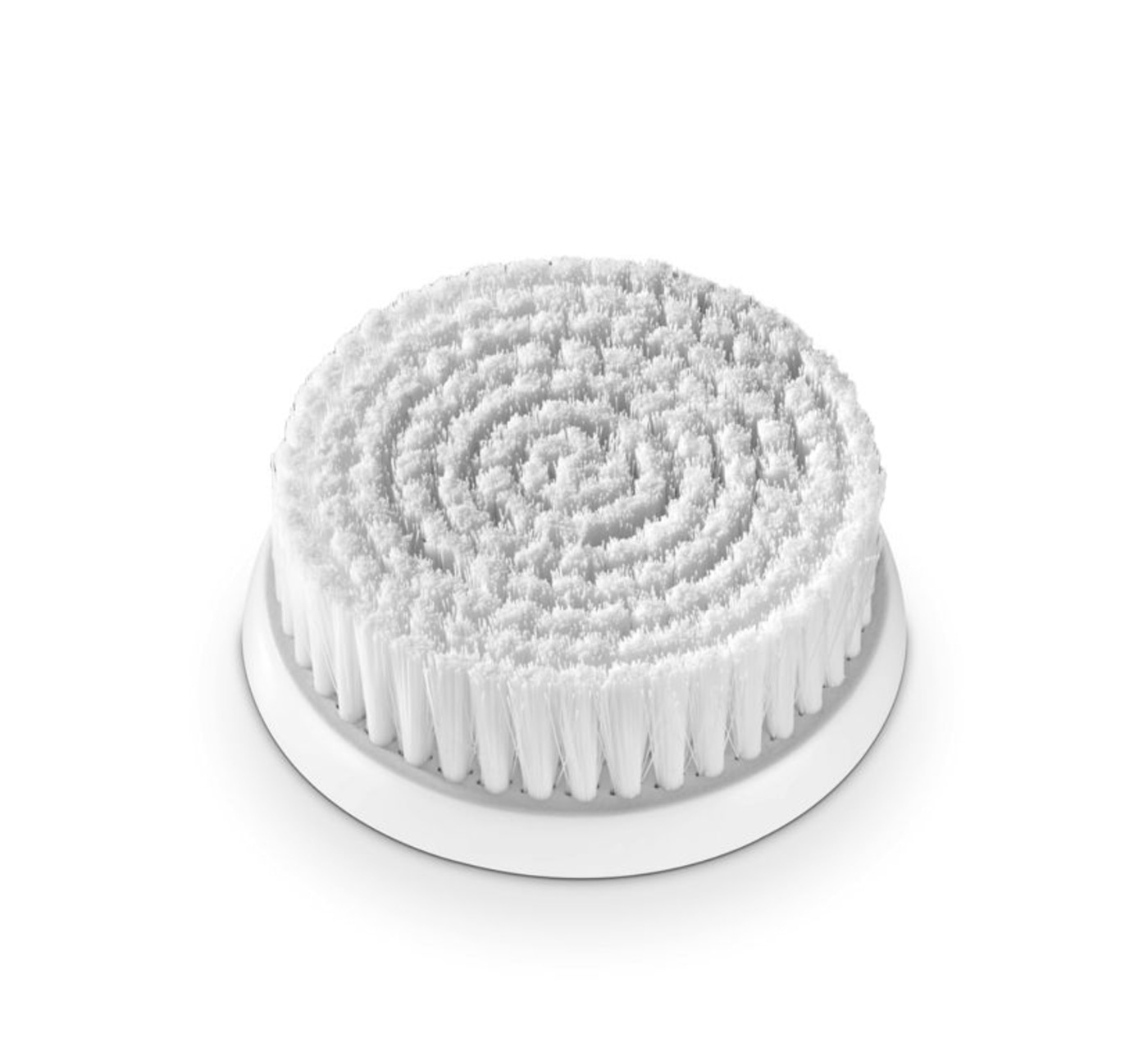 Cabezal de cepillo redondo blanco para limpieza facial, cerdas en espiral