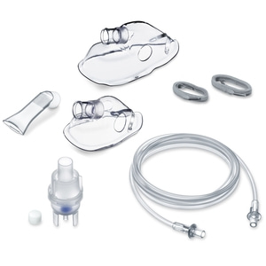 Equipo médico: máscaras, tubos, nebulizador, accesorios para terapia respiratoria, transparente